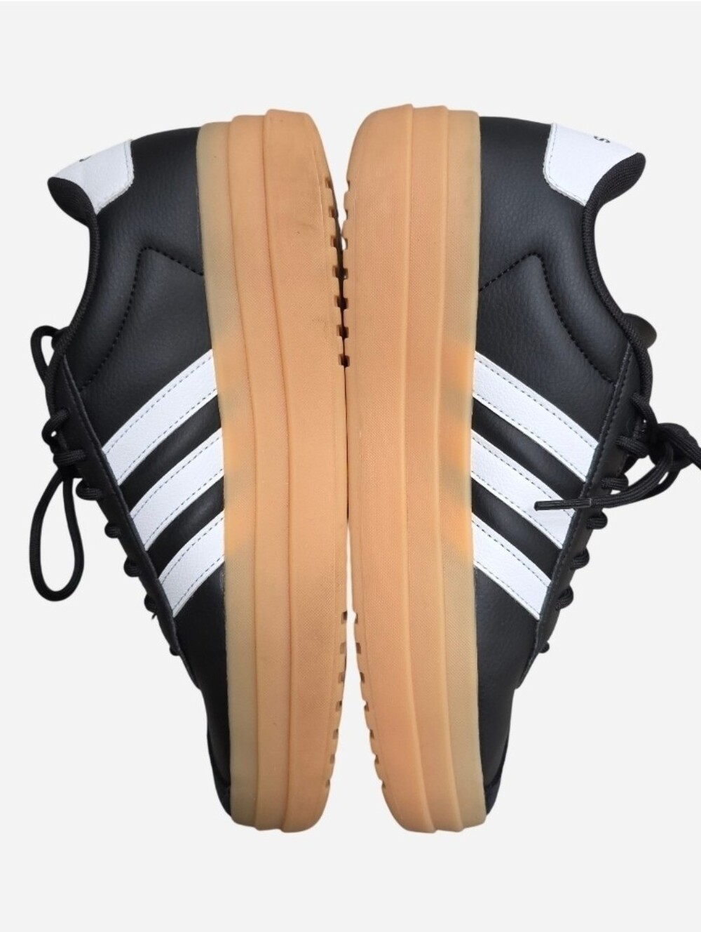 adidas VL Court Bold Platform Sneakers Black Leather And Suede Womens 8 - Picture 6 of 9